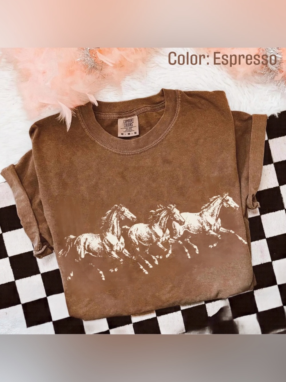 Comfort Colors Wild Horse Running Graphic Tee, Vintage 90s Country & Western